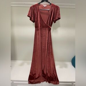 Baltic Born Calvin Sparkle Wrap Dress in Dusty Clay